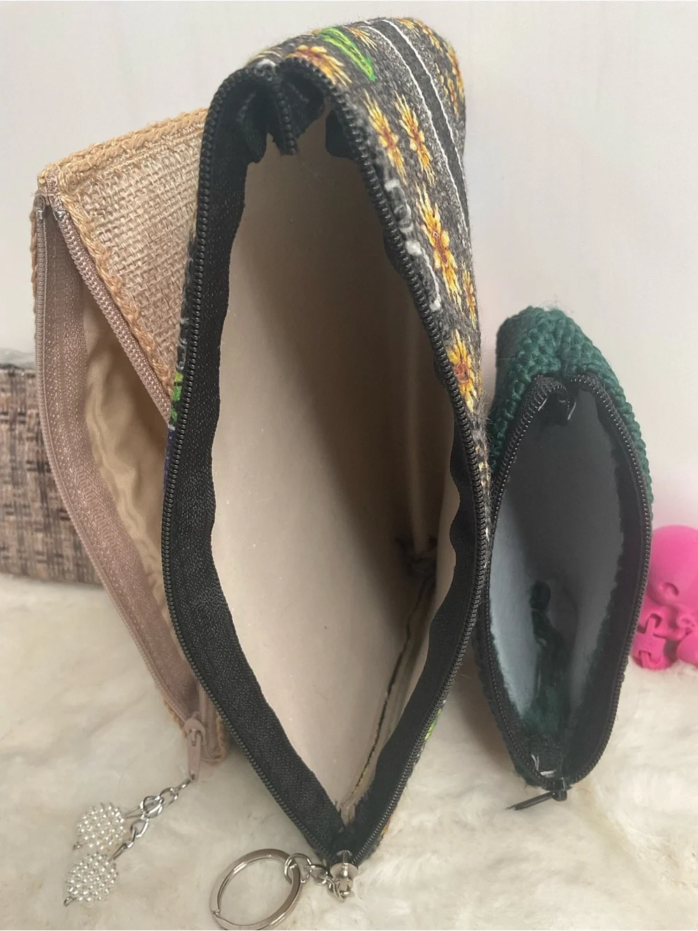4-Piece Travel Cosmetic & Coin Pouch Set – Malaysia Souvenir, Boracay Wallet